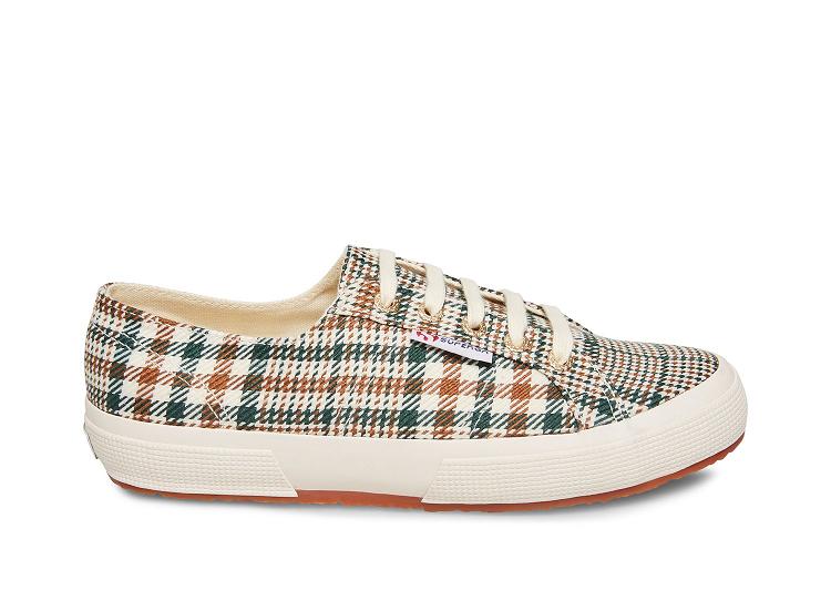 Superga 2750 Jaquplaidw Beige Multi - Womens Superga Lace Up Shoes